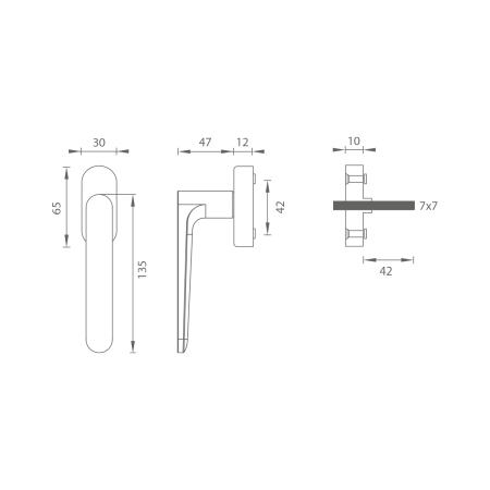 Kľučka na eurookno MP GK - DK - AVUS - R (Kašmír šedá)