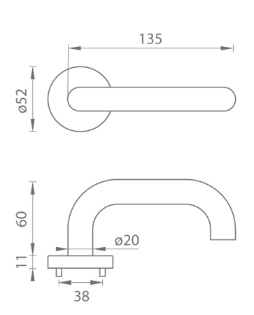 Dverové kovanie MP TI COSLAN - R 2000 (WS - Biela matná)