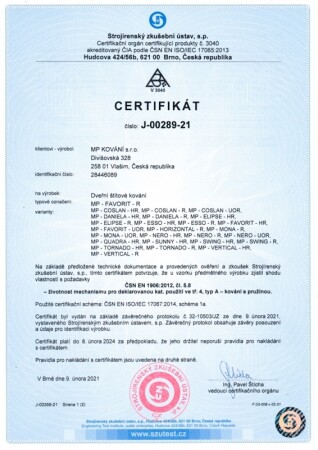 Dverové kovanie MP Favorit - UOR (ČIERNA MATNÁ)