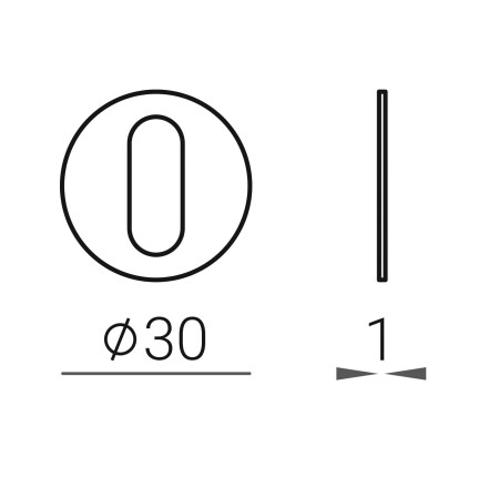 Dverná rozeta MP VM - 1R (BS - Čierna matná)