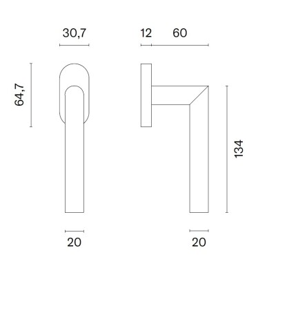 Kľučka na eurookno MP SH - DK - OVAL - 1701 (PVD - Titan PVD)