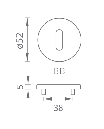 Dverná rozeta MP TI - R 5S (BN - Brúsená nerez)
