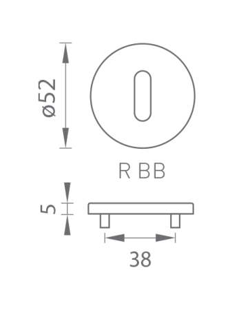 Dverná rozeta MP TI - R 5S (BS PVD - Čierna matná PVD)