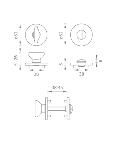 Dverná rozeta MP TI - R 5S (BS PVD - Čierna matná PVD)