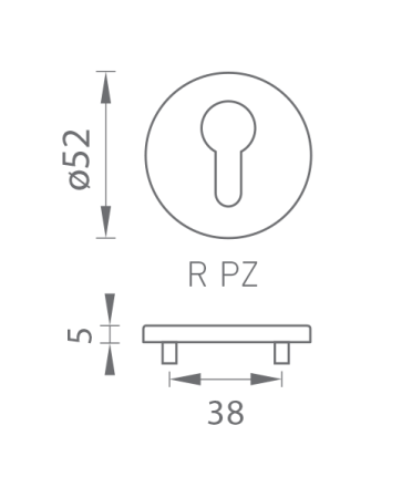 Dverná rozeta MP TI - R 5S (OLS - Mosadz brúsená)