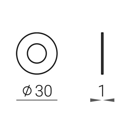 Dverná rozeta MP VM R - POD KĽUKU 30mm (OLM - Zlatá matná)