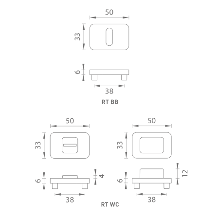 Dverná rozeta MP MPK - PERFECTA - RT (T - Titan)