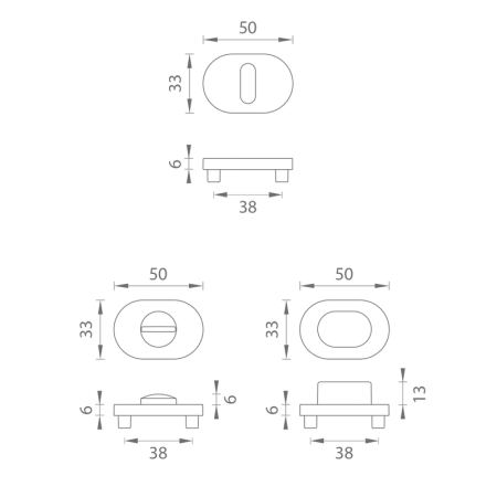 Dverná rozeta MP MPK - IMPRESSA - OR (OLS - Mosadz brúsená)