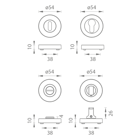 Dverná rozeta MP - RS (BS PVD - Čierna matná PVD PVD)