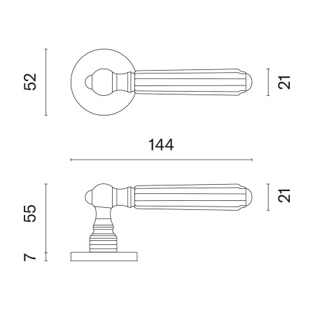 Dverové kovanie MP AS - TIARELLA - R 7S (OLV - Mosadz leštená lakovaná)