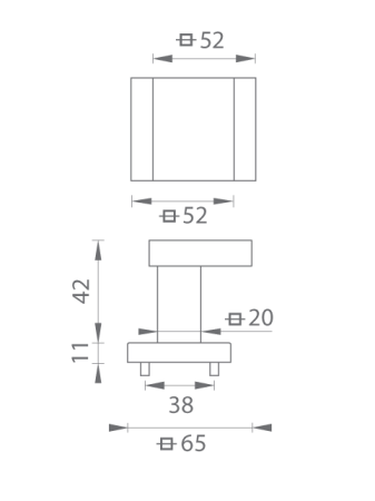 Dverné madlo MP TI - HR 1924Q (OCS - Chróm brúsený)