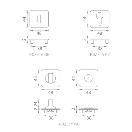 Dverná rozeta ku kľučke MP GK - ONE - HR (WS - Biela matná)