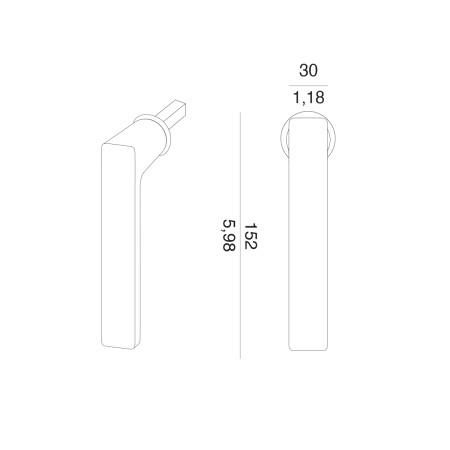 Kľučka na eurookno MP VM - DK - BAAR - R mini (OGS - Bronz matný)