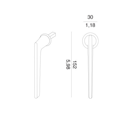 Kľučka na eurookno MP VM - DK - LIEVE - R mini (OLM - Zlatá matná)