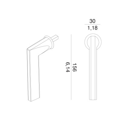 Kľučka na eurookno MP VM - DK - ATLANTA - R mini (WS - Biela matná)