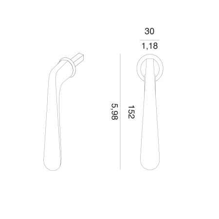 Kľučka na eurookno MP VM - DK - PEPE - R mini (OCS - Chróm brúsený)