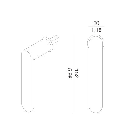 Kľučka na eurookno MP VM - DK - PURE - R mini (OCS - Chróm brúsený)
