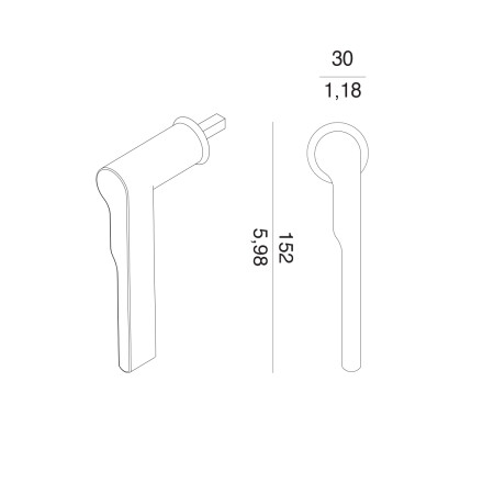 Kľučka na eurookno MP VM - DK - WIND - R mini (MG - Moon grey)