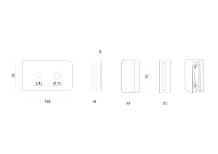 Zámok na sklenené dvere MP VM - TOTAL GLASS (BS - Čierna matná)