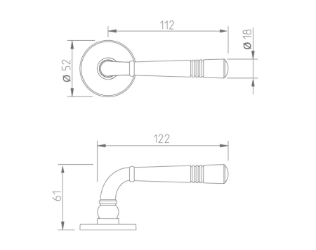 Dverové kovanie MP TI - DIADEM - R 4009 5S (OLV - Mosadz leštená lakovaná)