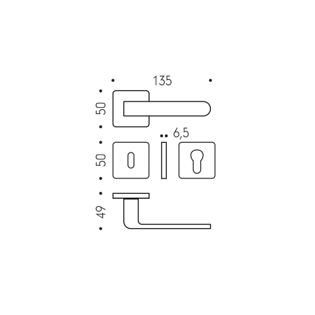 Dverové kovanie MP CB - FEDRA AC11 - HR (Chróm lesklý)