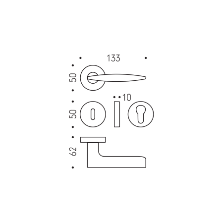 Dverové kovanie MP CB - GAIA GR11 - R (Zlatá lesklá)