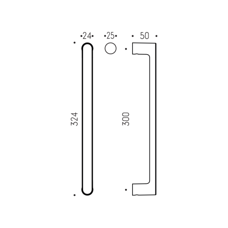 Dverné madlo MP CB - MADLO LUND - 324/300 (Grafit matný)