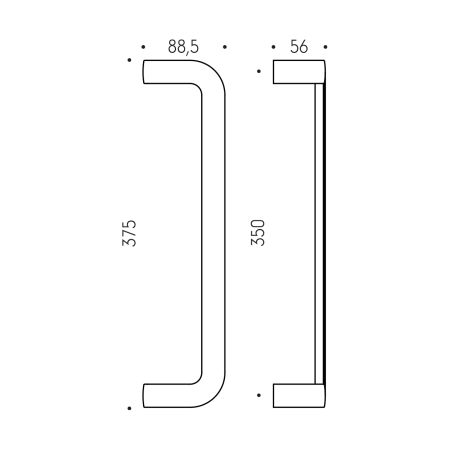 Dverné madlo MP CB - MADLO MOOD DUE/DUEQ - 375/350 (Zelená matná)