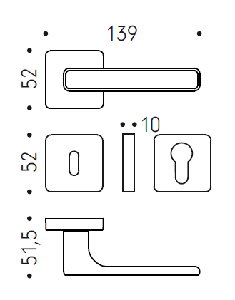 Dverné kovanie MP MOOD DUEQ - HR (Grafit matný)