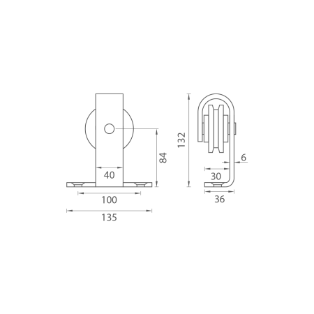 Posuvný systém mp VINTAGE 3 s koľajnicou 2m (BS - Čierna matná)