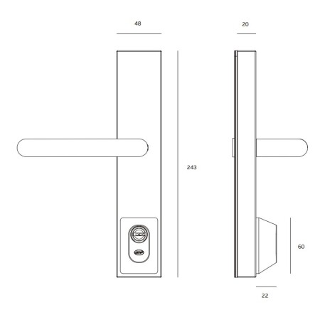 KĽUČKA PANIK MP JNF - SH PZ s vložkou - IN.20.950 (BN - Brúsená nerez)