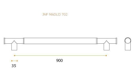 Dverné madlo MP JNF - IN.07.702.C (BN/CL - Brúsená nerez / béžová koža)