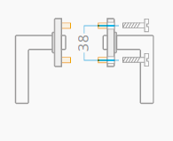 Dverové kovanie ACT Vector R HR (chrom/chrom antracit)