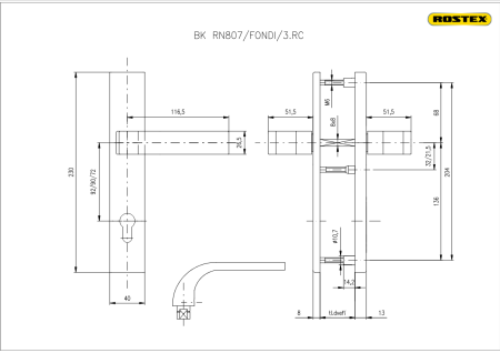 Bezpečnostné kovanie ROSTEX RN807 FONDI (NEREZ MAT)