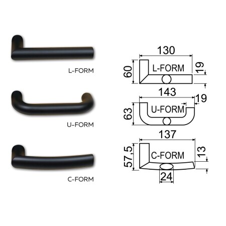 Bezpečnostné kovanie RICHTER R.711.ZB TB3 (čierna)
