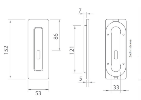 Mušle na posuvné dvere MP TI 4181 5S - BB (OLS)