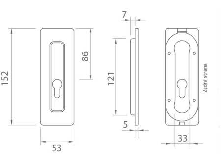 Mušle na posuvné dvere MP TI 4181 5S - PZ (OLV)