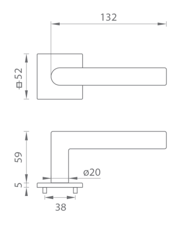 Dverové kovanie MP FAVORIT - HR 4002 5SQ T1 (BS)