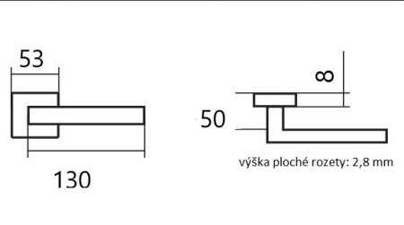 Dverové kovanie TWIN CUBOID HR C 1682FL (CM)