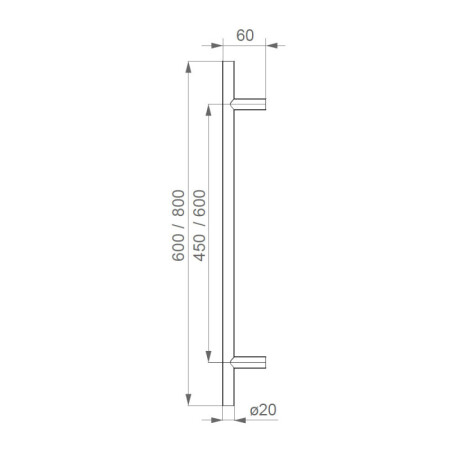 Nerezové dverné madlo „F1“ HOLAR, Ø20 mm okrúhle - Satin matný