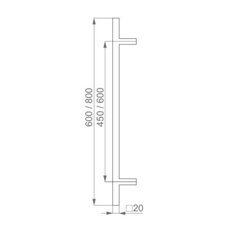 Nerezové dverné madlo „F1“ HOLAR, 20x20 mm - Satin matný