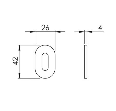 Dverná rozeta MP VM - 4UOR (WS - biela matná)