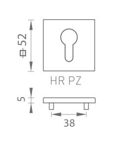 Dverná rozeta MP - TI - HR 5S (OLS - Mosadz brúsená)