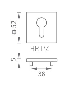 Dverná rozeta MP - TI - HR 5SQ T3 (OC - Chróm lesklý)
