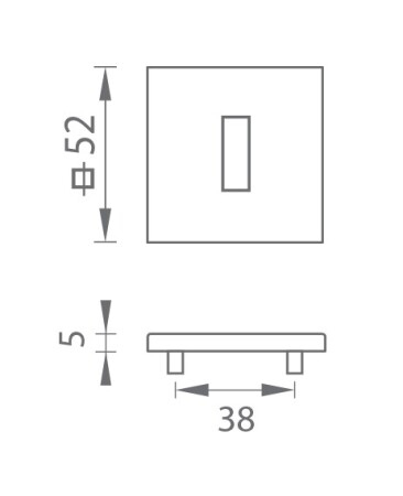 Dverná rozeta MP - TI - HR 5SQ T3 (BS - Čierna matná)