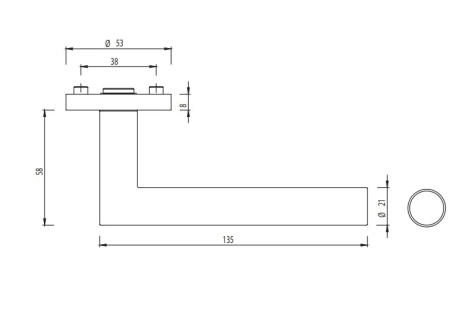 Dverové kovanie MP Lucia Profesional R (BS - Čierna matná)