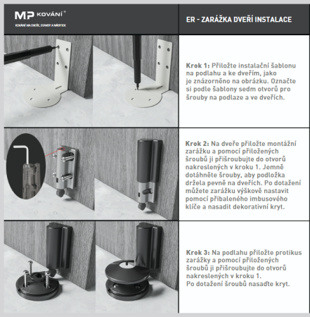 Dverná zarážka MP ER (BS - Čierna matná)