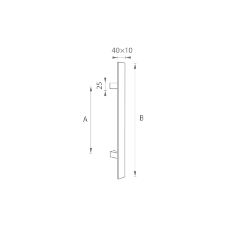 VÝPREDAJ DVERNÉ MADLO MP (BS - Čierna matná) - Dĺžka 600 mmx40x10 mm - KUS