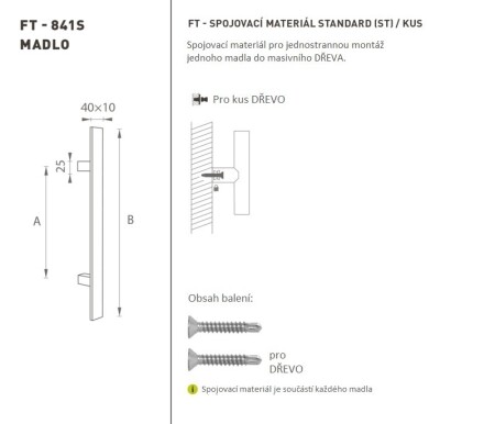 VÝPREDAJ DVERNÉ MADLO MP (BS - Čierna matná) - Dĺžka 600 mmx40x10 mm - KUS