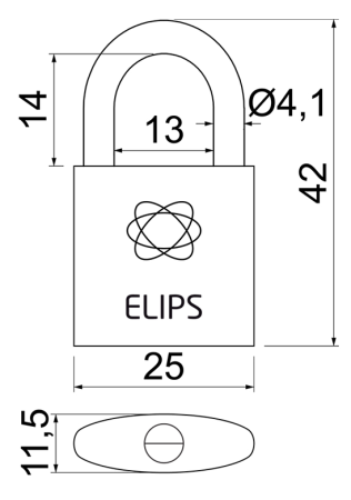 Visiaci zámok RICHTER RV.ELIPS.25 (mosadz)